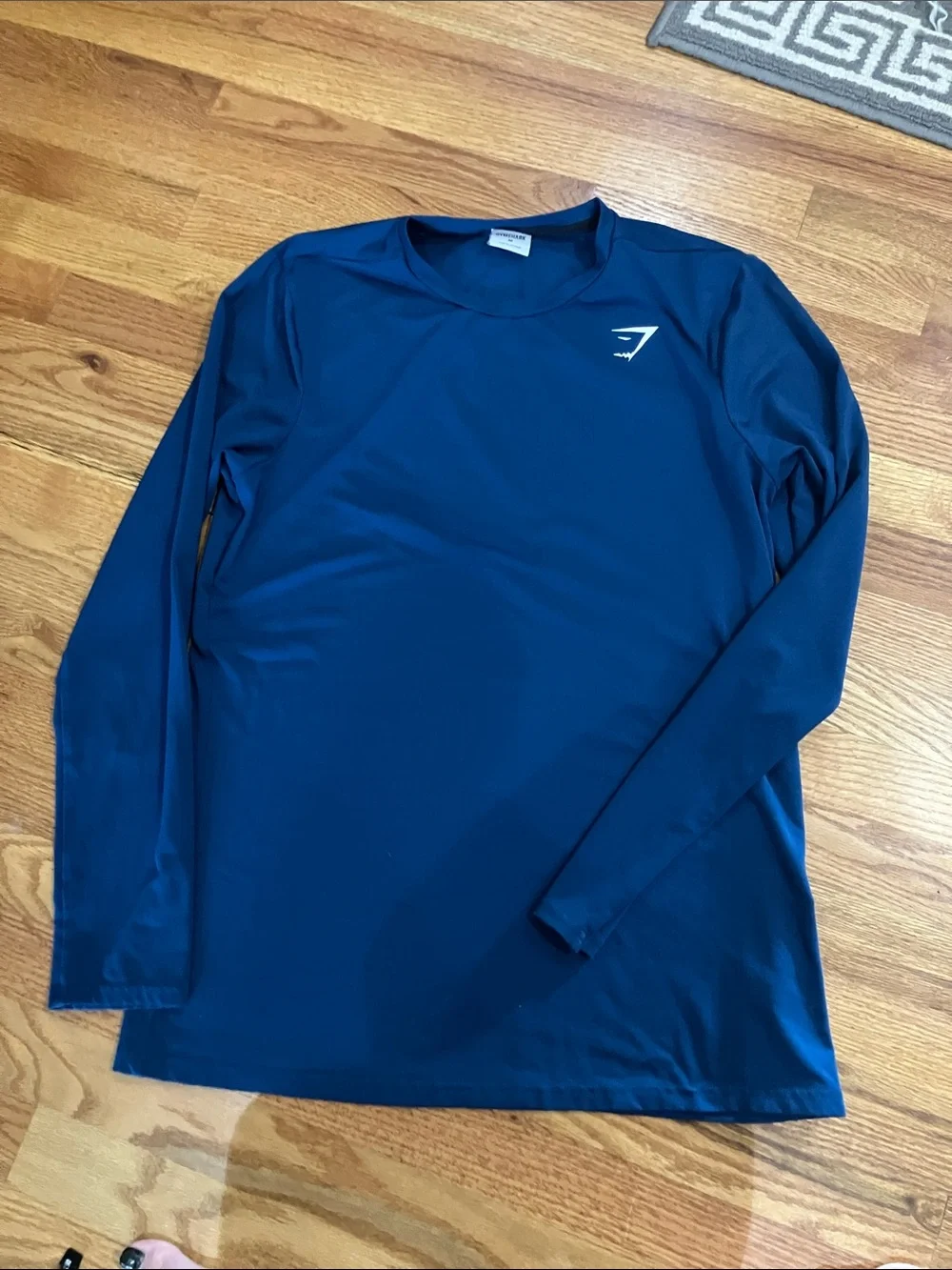 Gymshark Blue Long Sleeve Performance Top with Black Track Pants Sz M EUC
